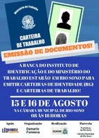 CÂMARA MUNICIPAL RECEBE BANCA DO INSTITUTO DE IDENTIFICAÇÃO E MINISTÉRIO DO TRABALHO CÂMARA MUNICIPAL RECEBE BANCA DO INSTITUTO DE IDENTIFICAÇÃO E MINISTÉRIO DO TRABALHO